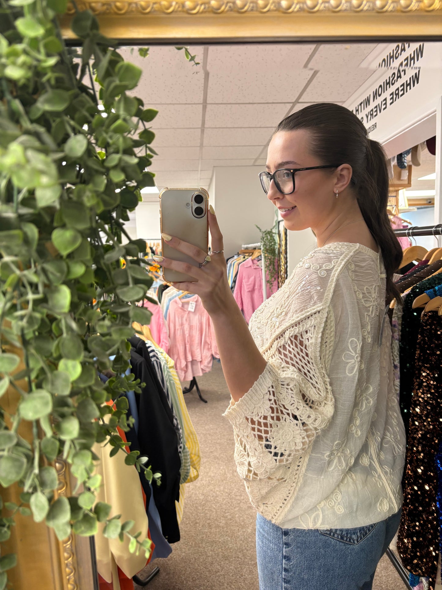 Embellished crotchet cardigan