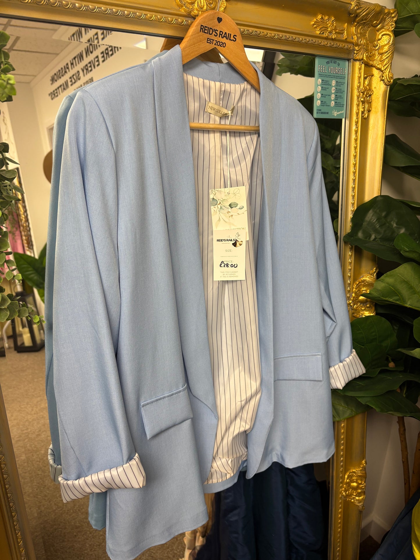 Pinstripe Turn-Up Blazer
