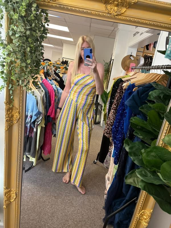 Multicoloured striped co ord
