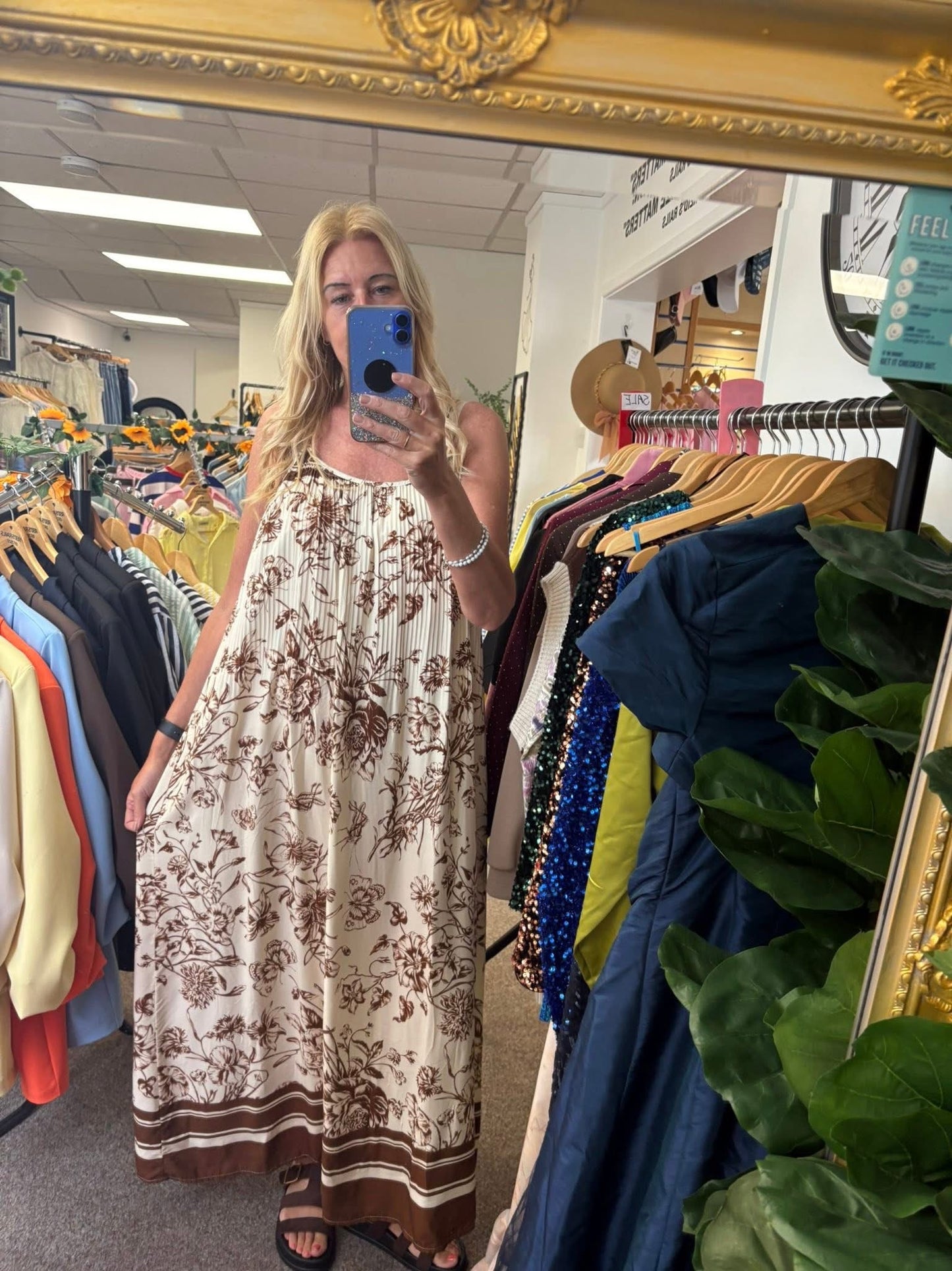Pleated floral dress