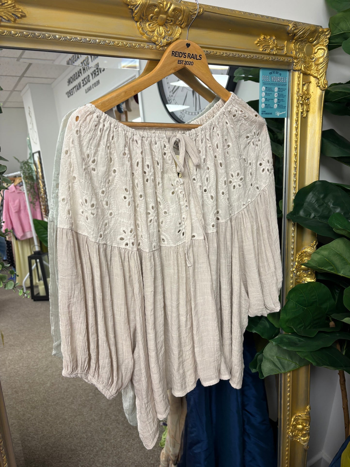 Broderie Anglaise smock blouse