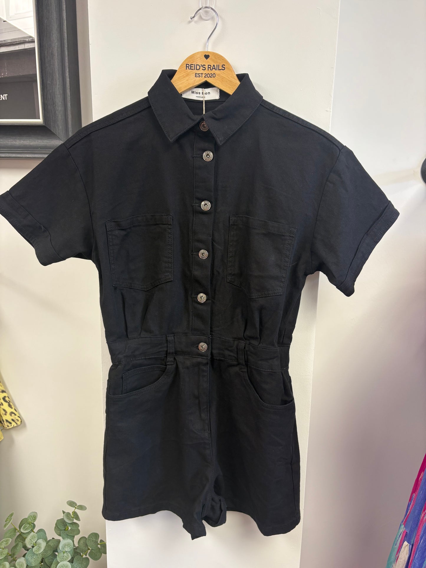 Black Denim Playsuit