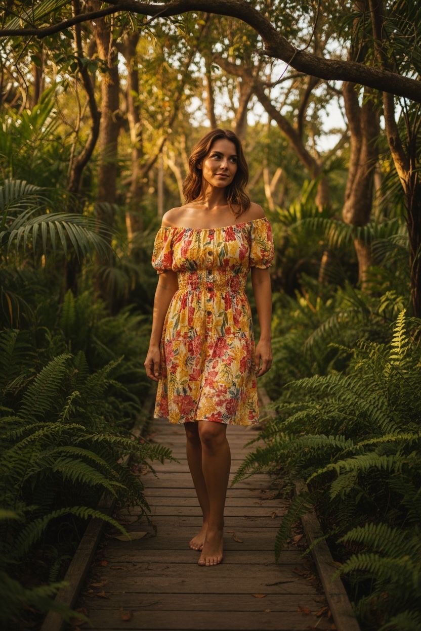 Floral Button Dress