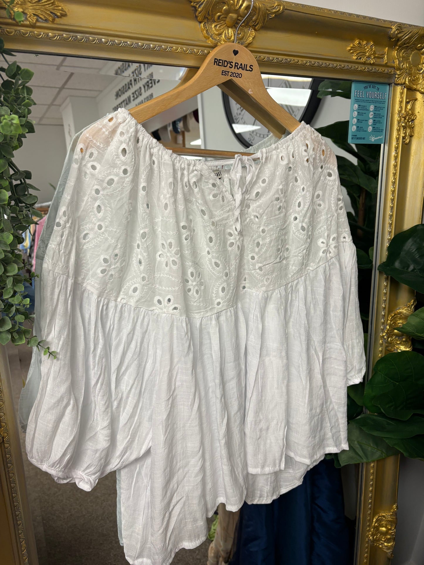 Broderie Anglaise smock blouse