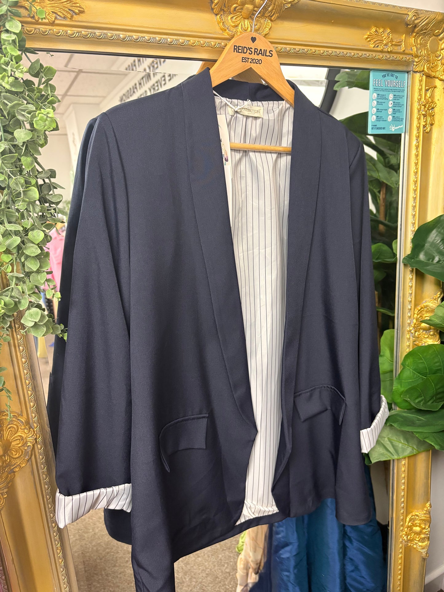 Pinstripe Turn-Up Blazer
