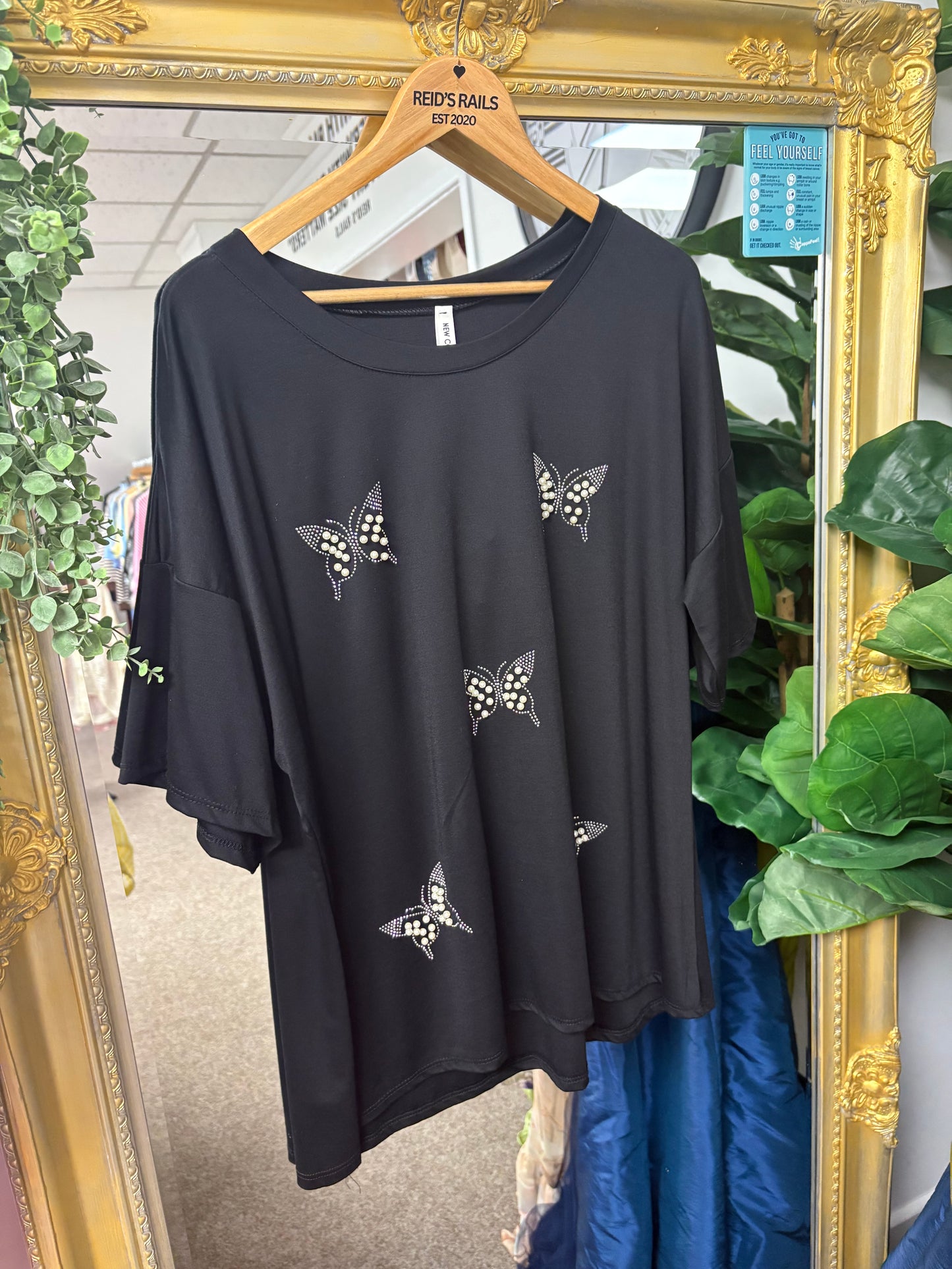 Butterfly diamanté top