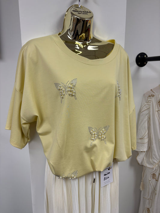 Butterfly diamanté top