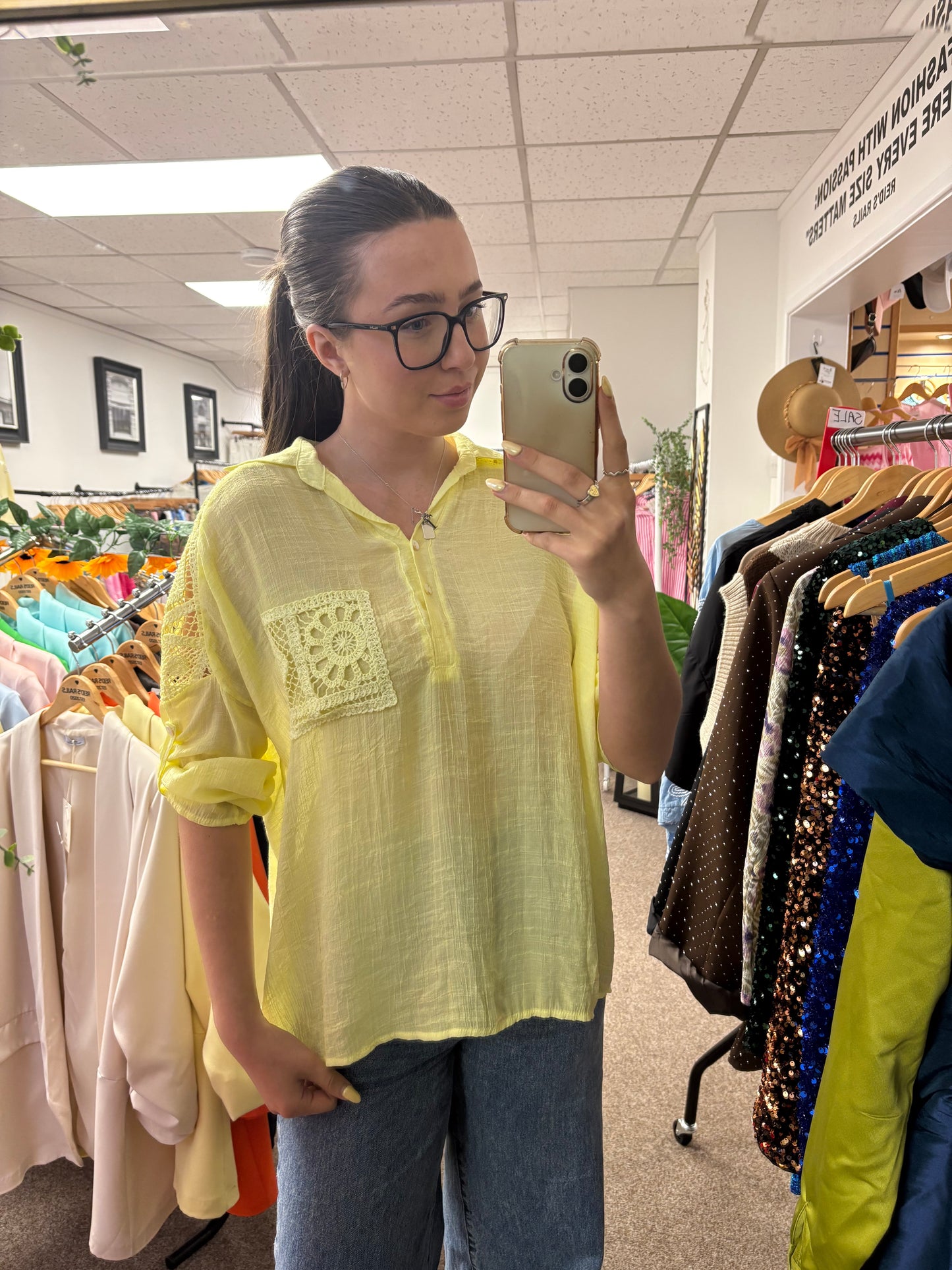 Lace back blouse