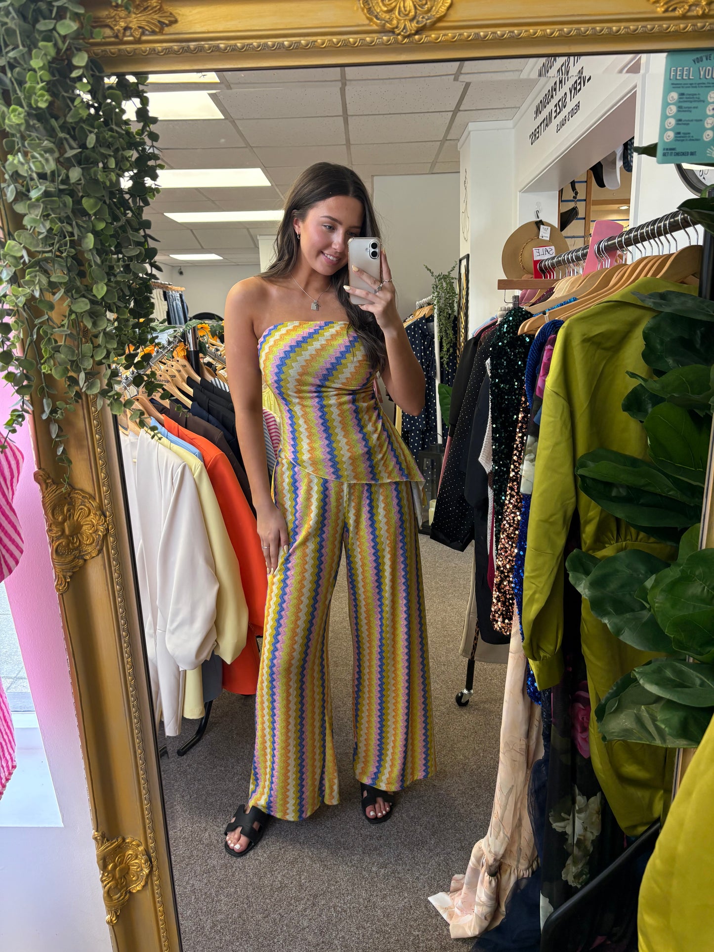 Multicoloured striped co ord