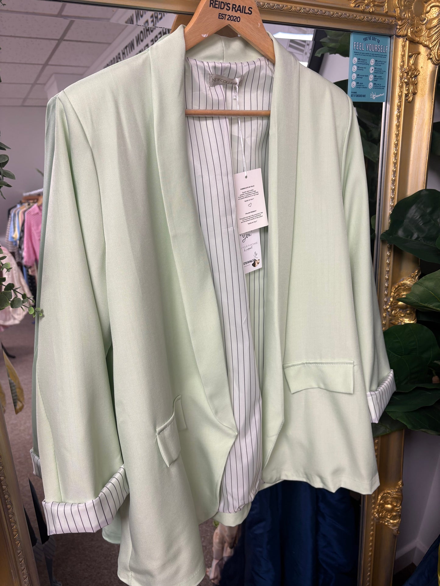 Pinstripe Turn-Up Blazer