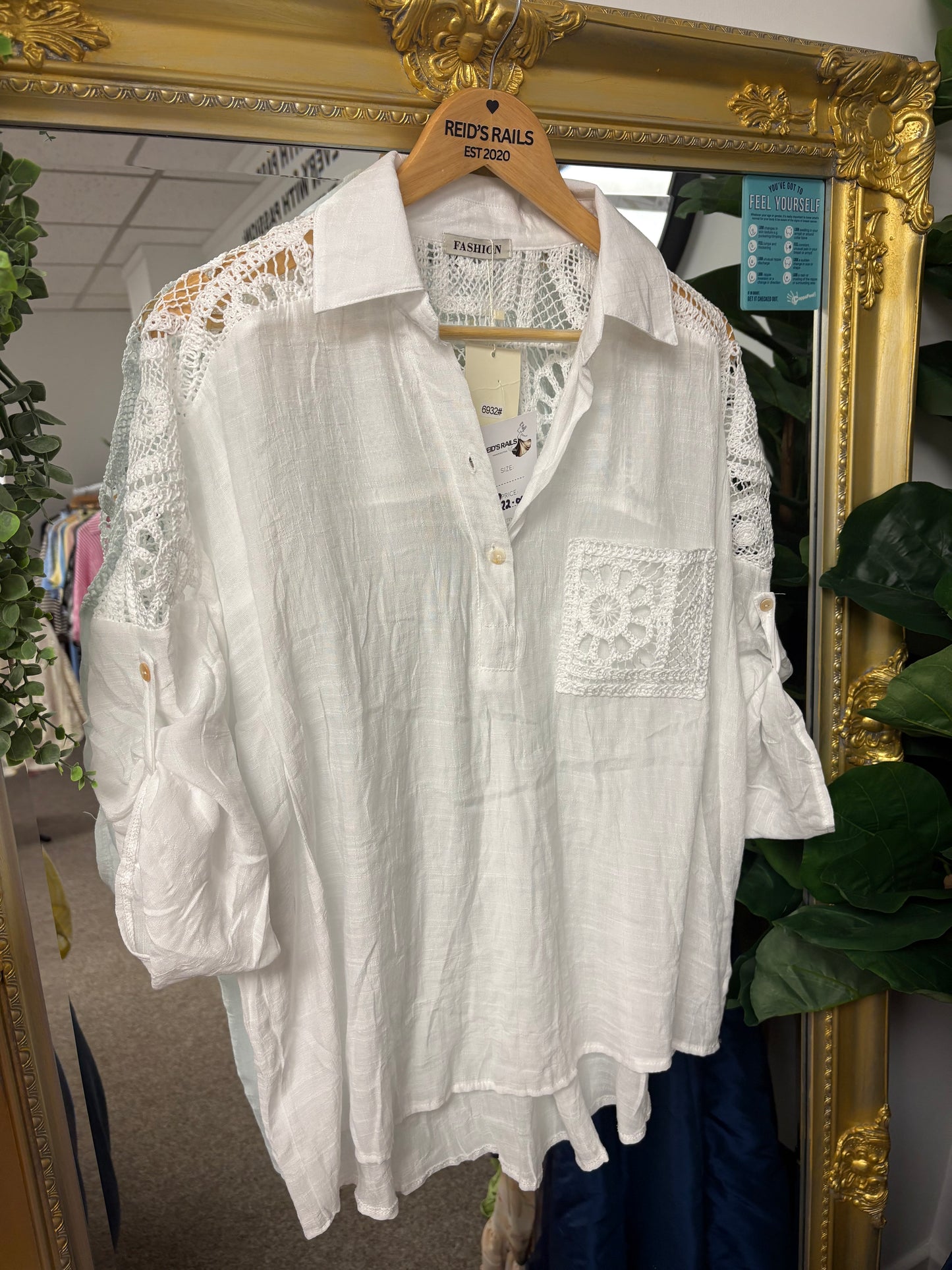Lace back blouse
