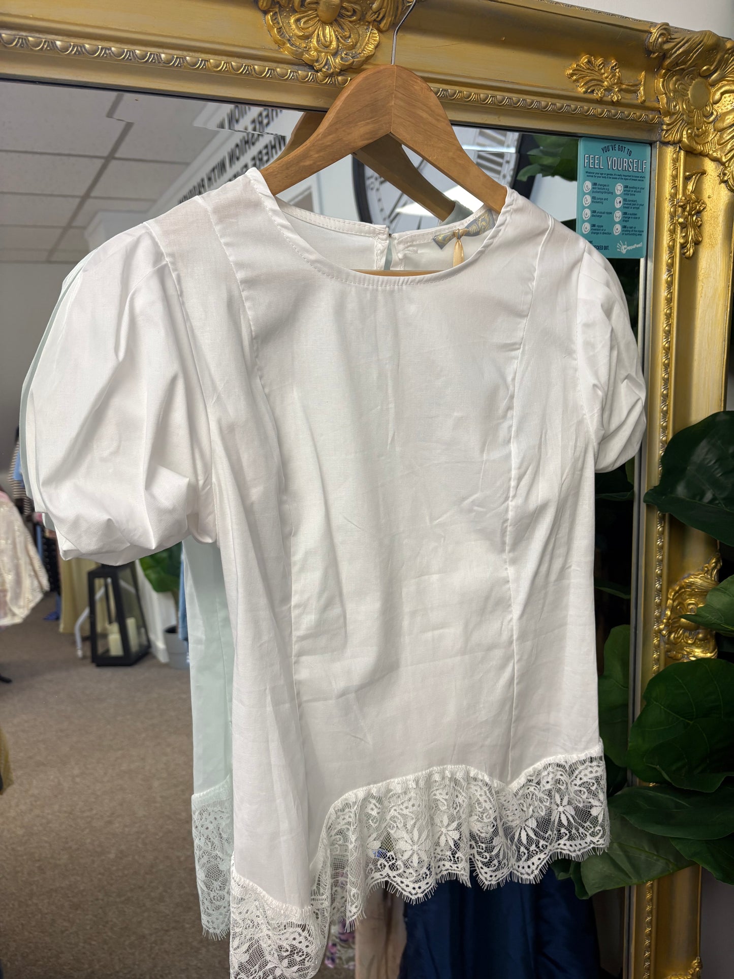 Lace trim shirt
