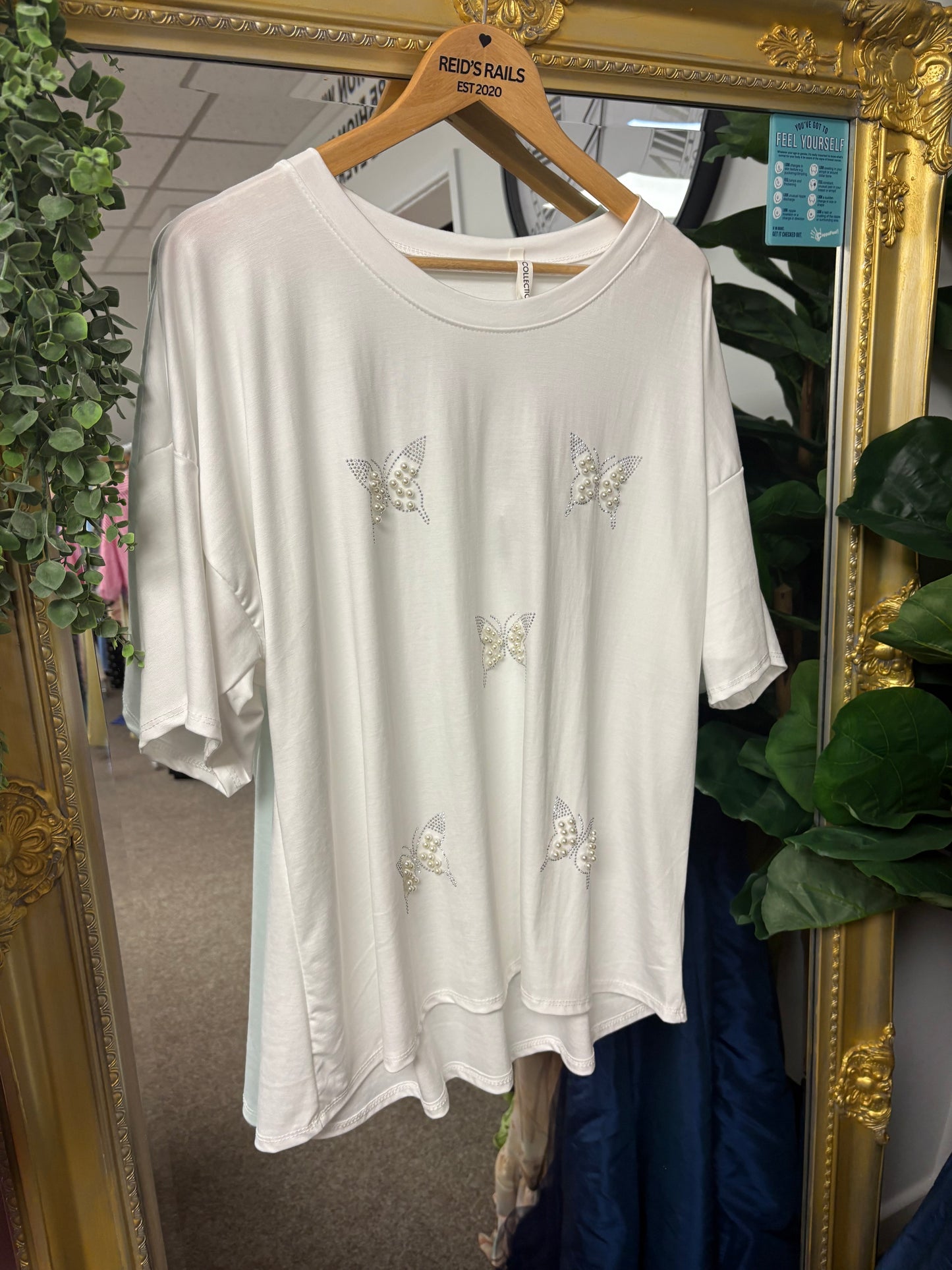 Butterfly diamanté top