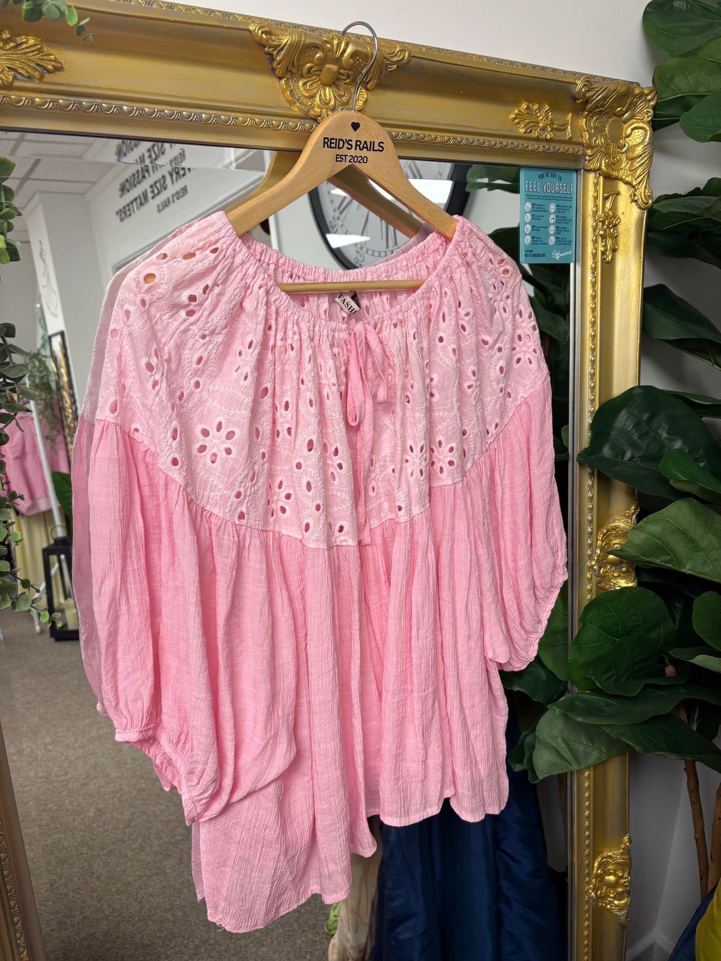 Broderie Anglaise smock blouse