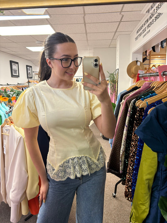 Lace trim shirt
