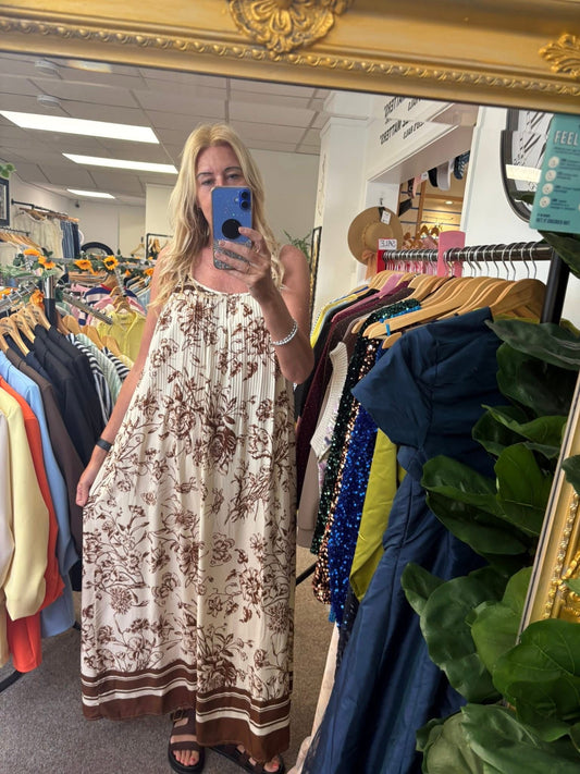 Pleated floral dress