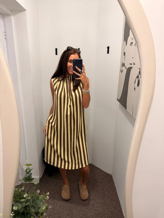 Chocolate striped dress