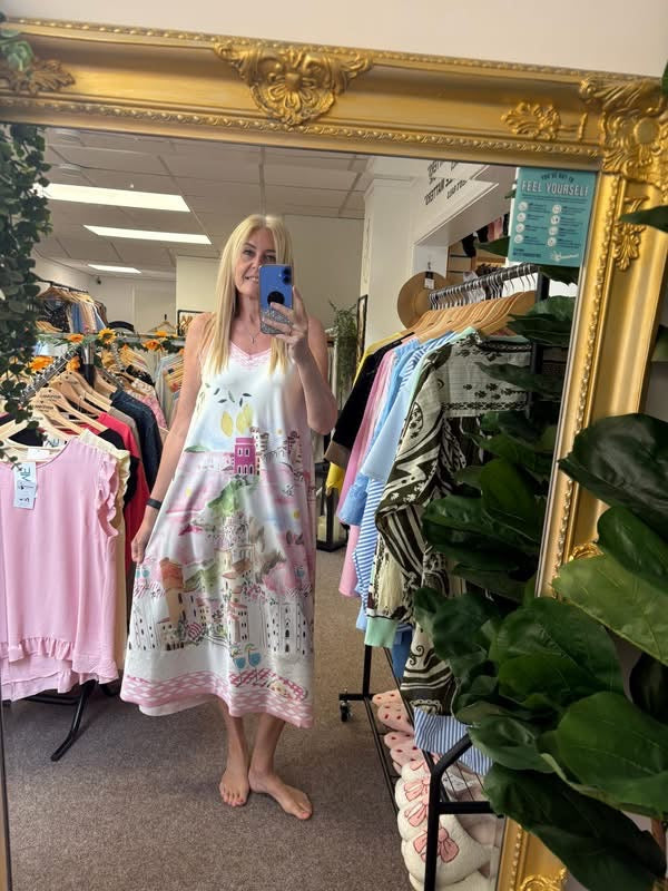 Strappy Italian Shift Dress