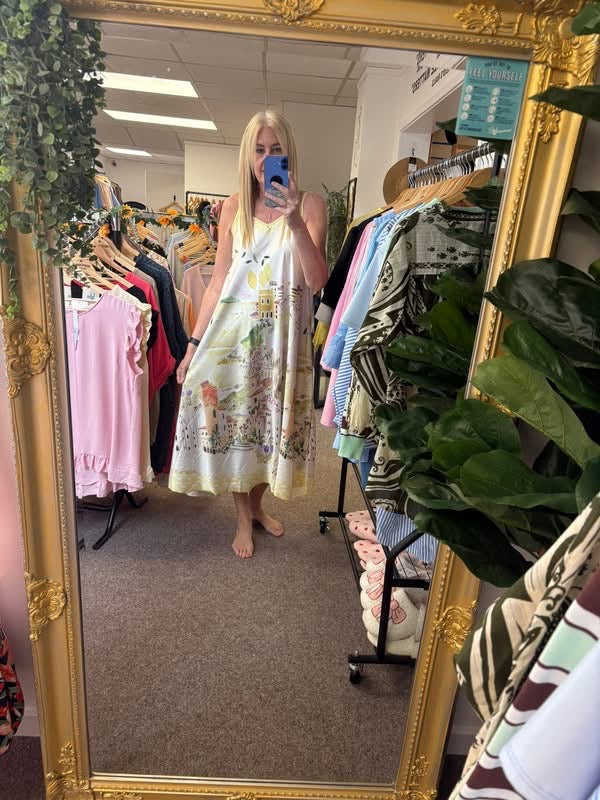 Strappy Italian Shift Dress
